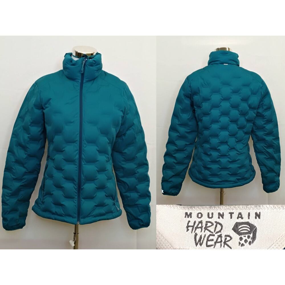 Mountain Hardwear Down Jacket Women's M Blue Quilted Full Zip Insulator #J5194